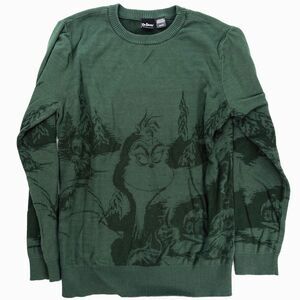 Dr. Seuss The Grinch Sweater Green Size Large Christmas Crewneck Pullover Knit